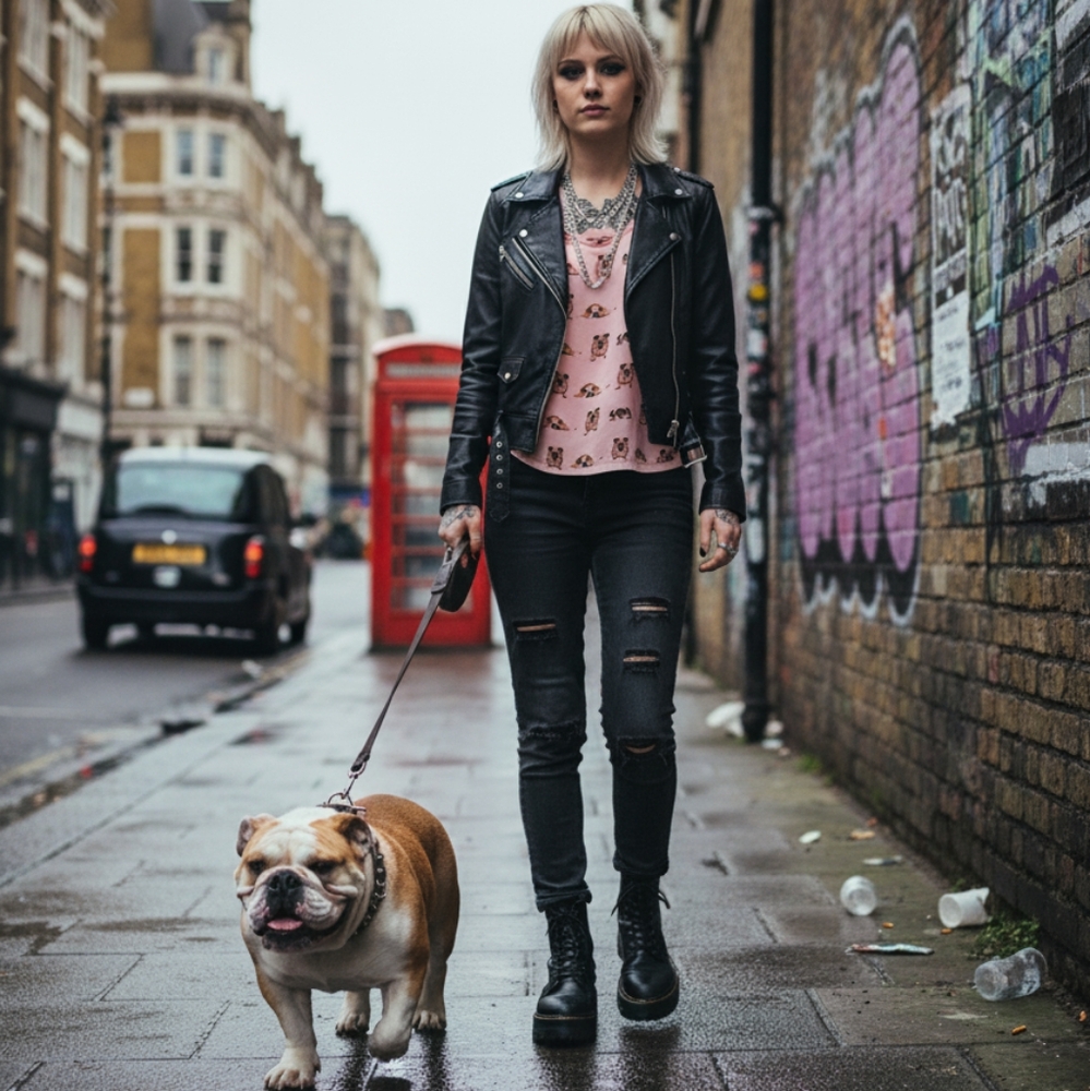 Brinla Pink Bulldog Print Top